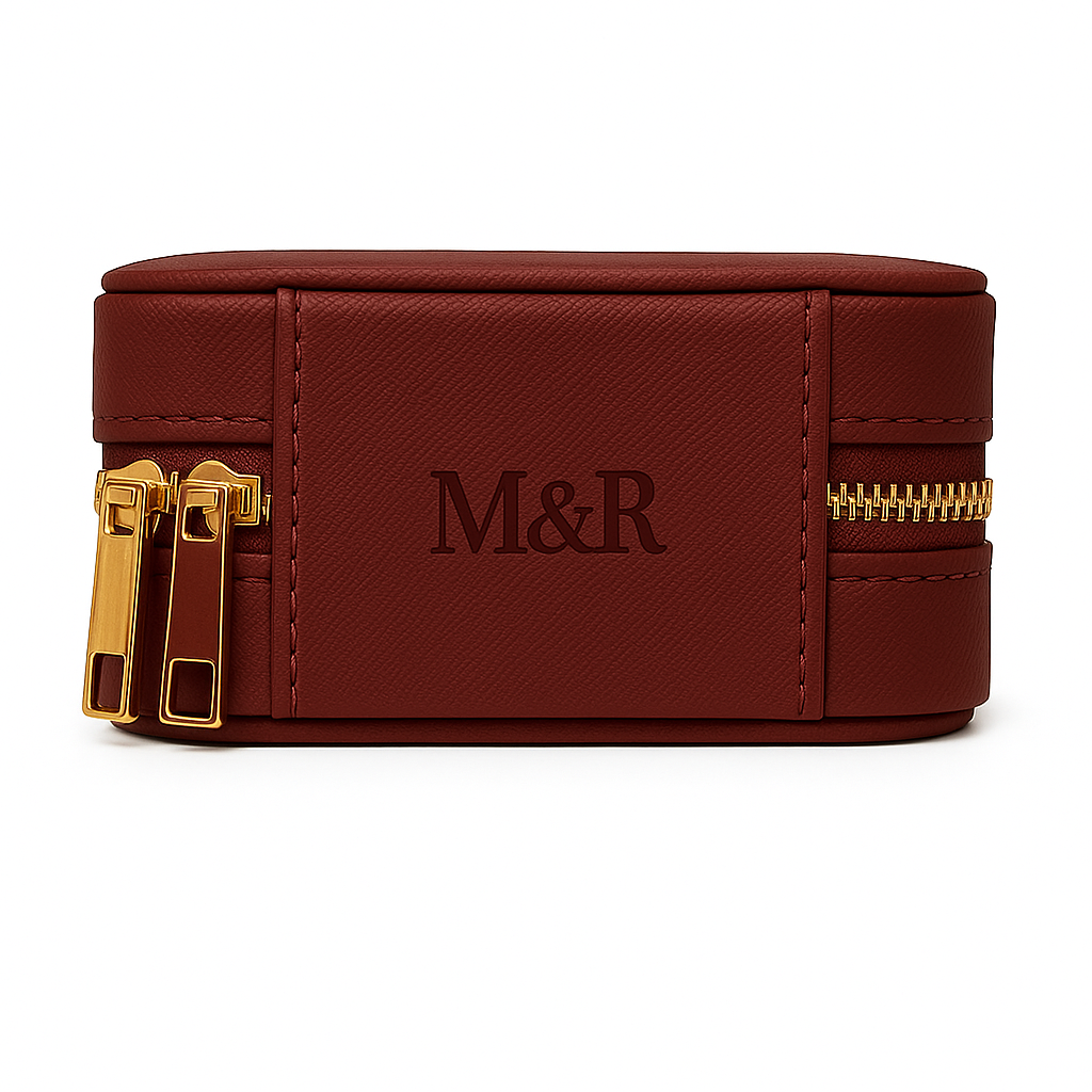 Joyero de cuero burdeos M&R Signature