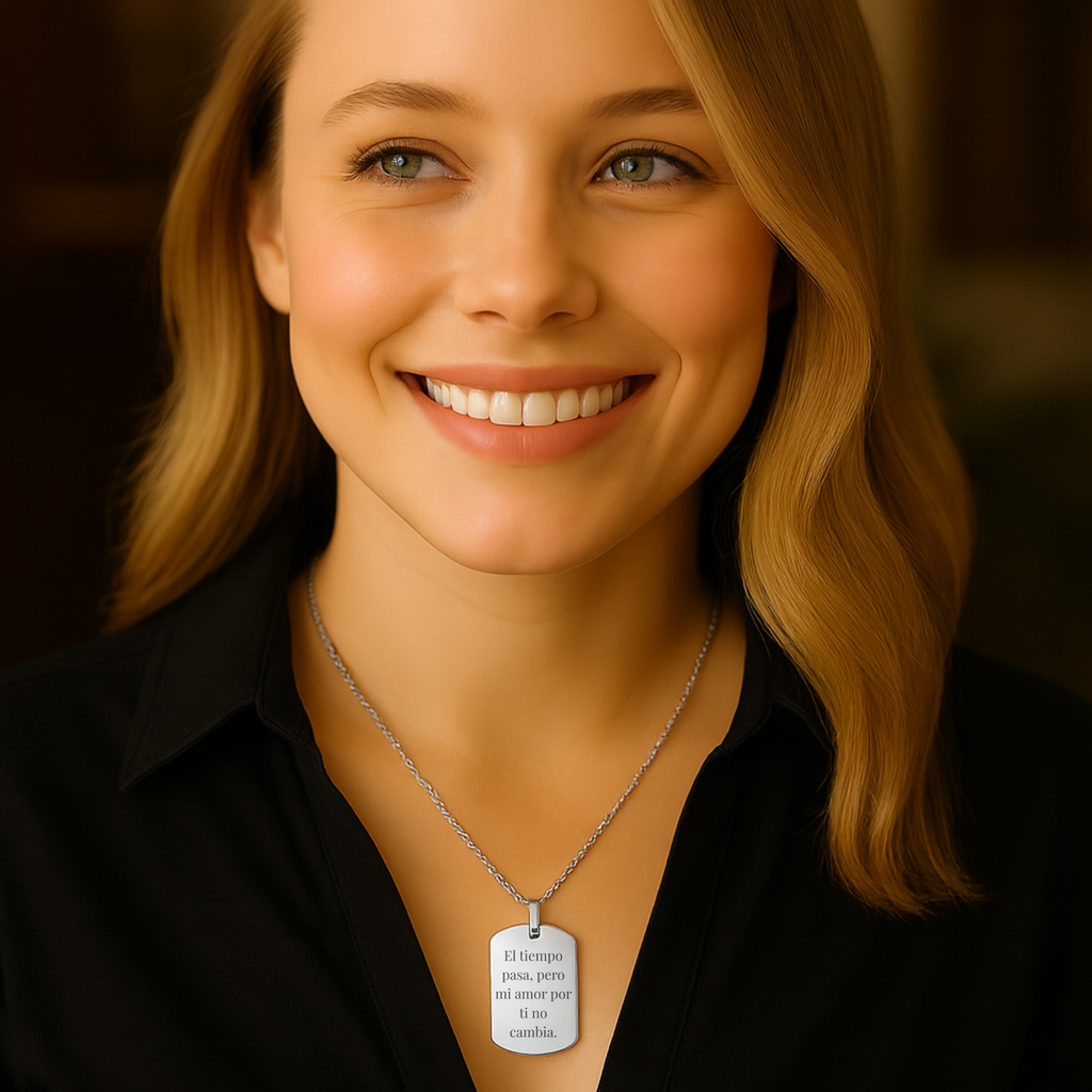 Colgante Placa plateada M&R Signature