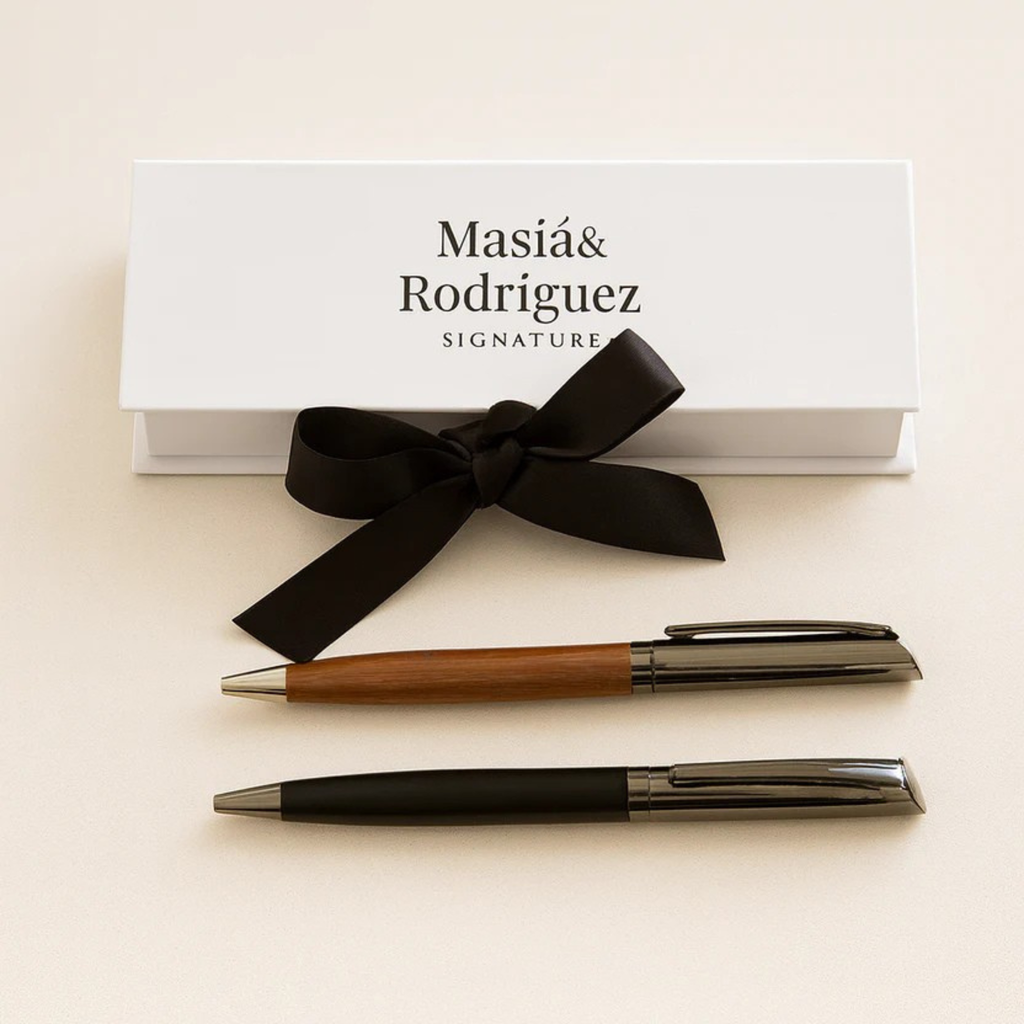 Set de bolígrafos de madera y metal M&R Signature