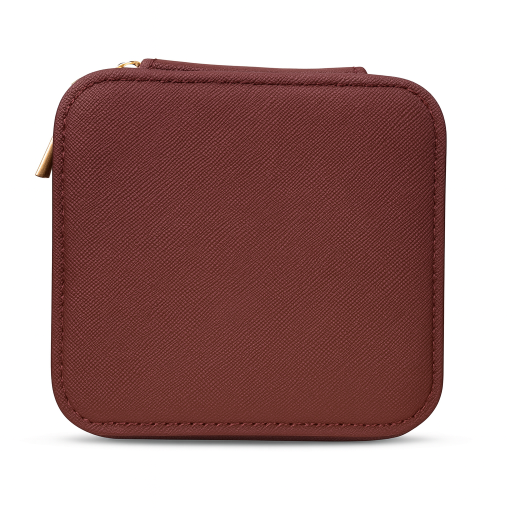 Joyero de cuero burdeos M&R Signature