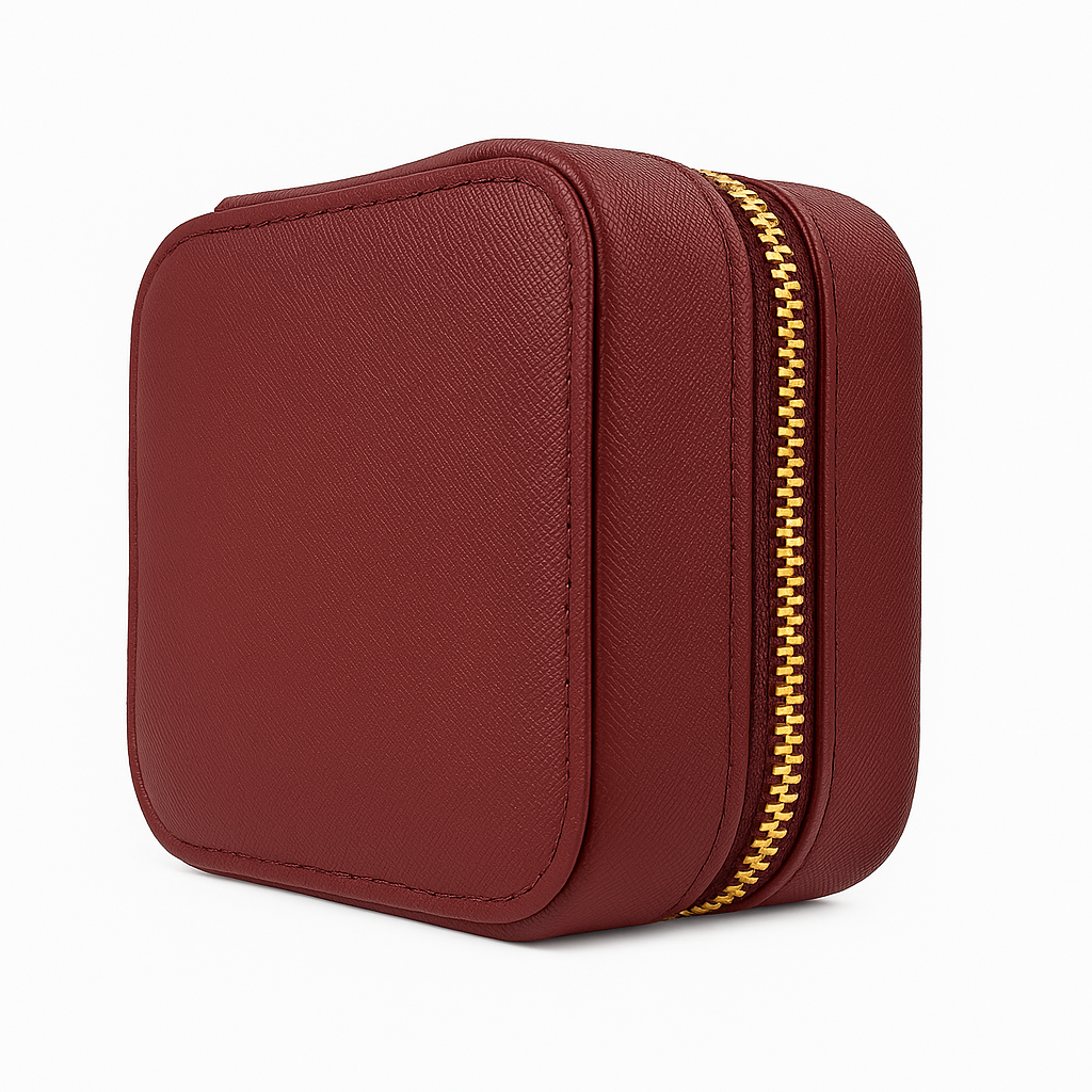Joyero de cuero burdeos M&R Signature