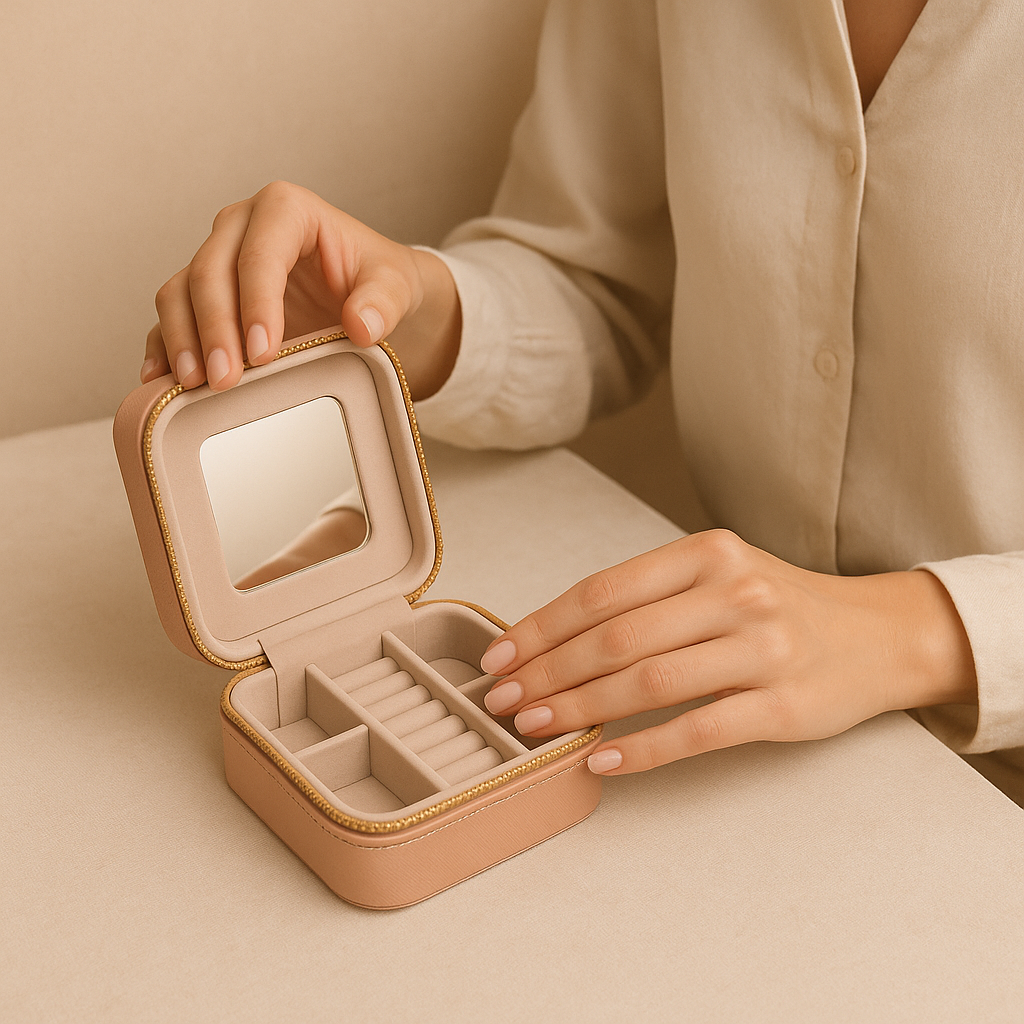 Joyero de cuero burdeos M&R Signature