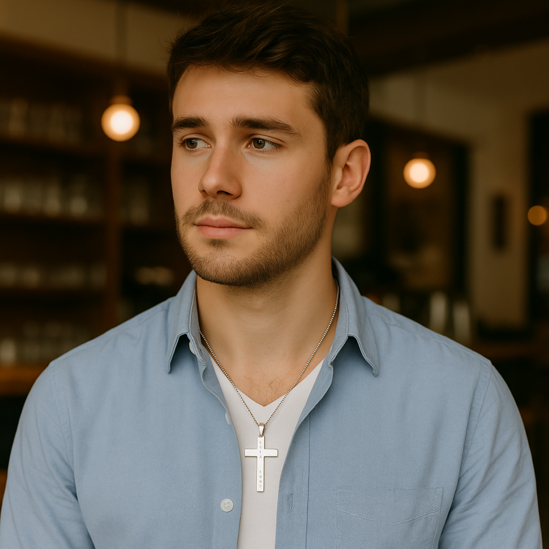 Colgante Cruz plateada M&R Signature