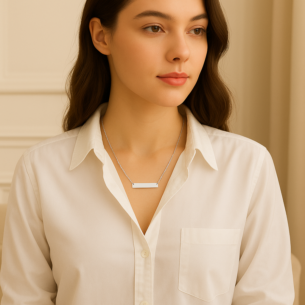 Colgante Barra mujer plateado M&R Signature