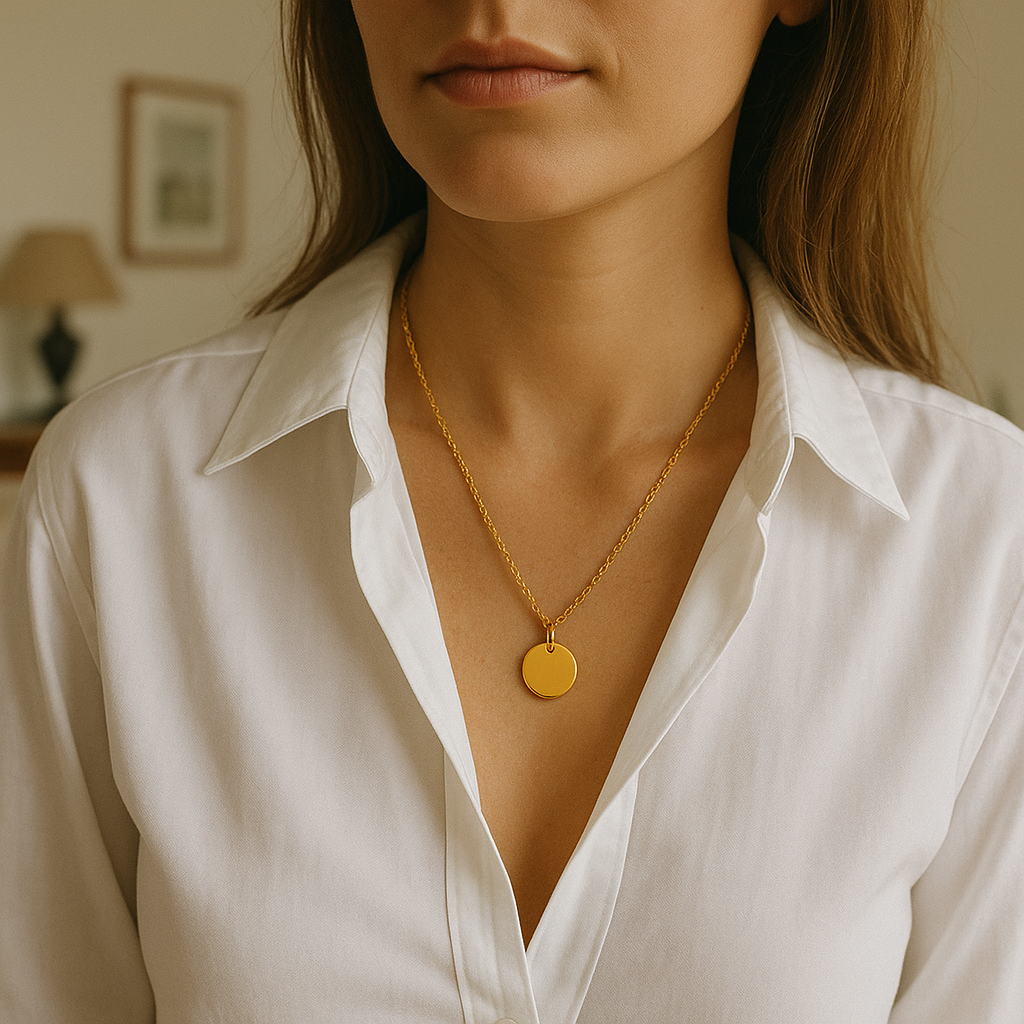 Colgante Circular dorado M&R Signature