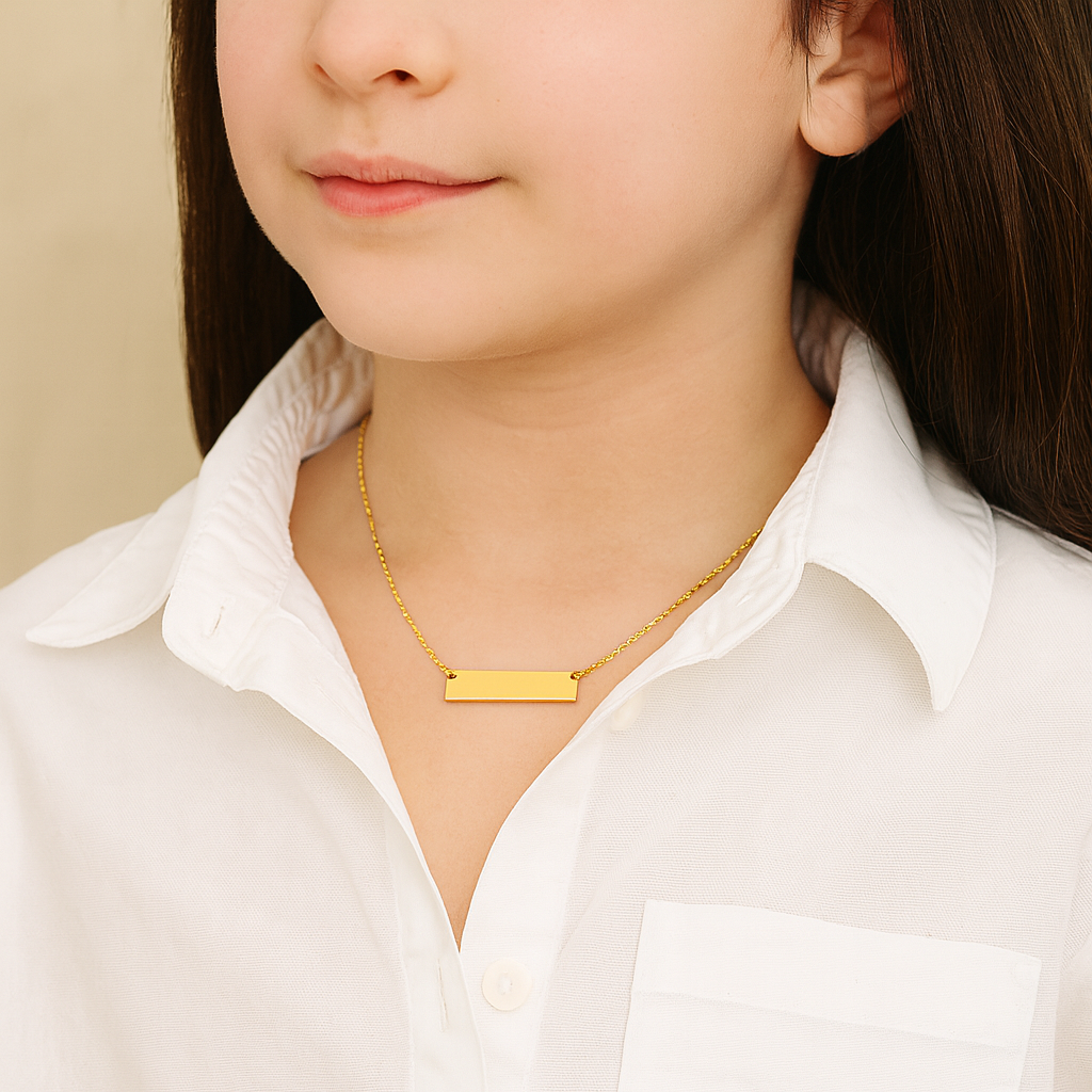 Colgante Barra niña dorado M&R Signature