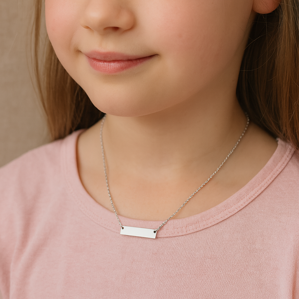 Colgante barra niña plateado M&R Signature