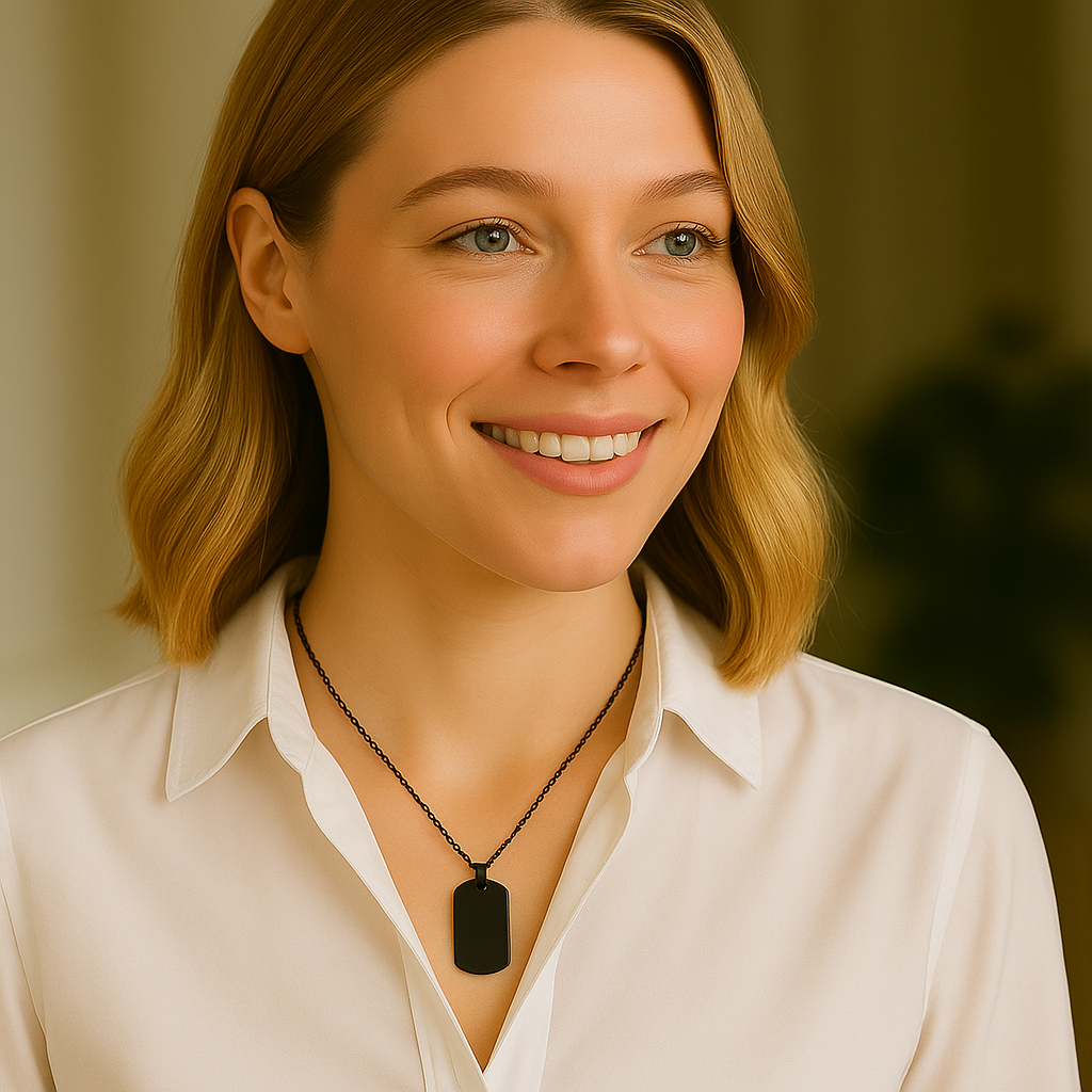 Colgante Placa negro M&R Signature