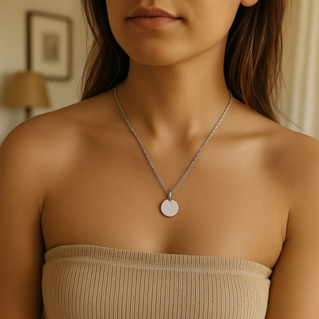 Colgante Circular plateado M&R Signature