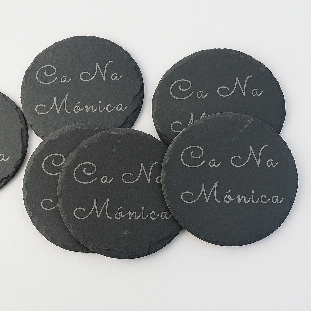 Set de 10 posavasos de pizzarra M&R Signature