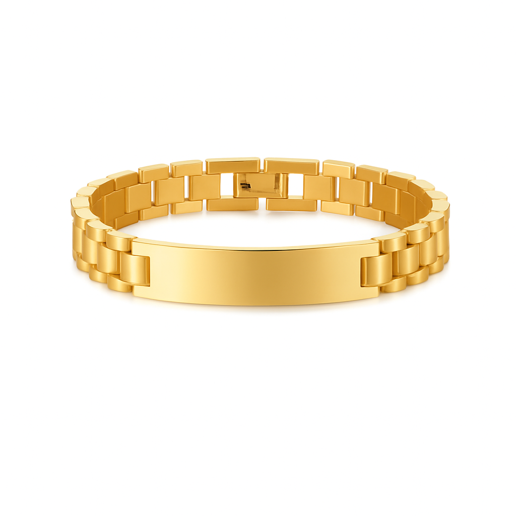Pulsera de acero inoxidable dorada M&R Signature
