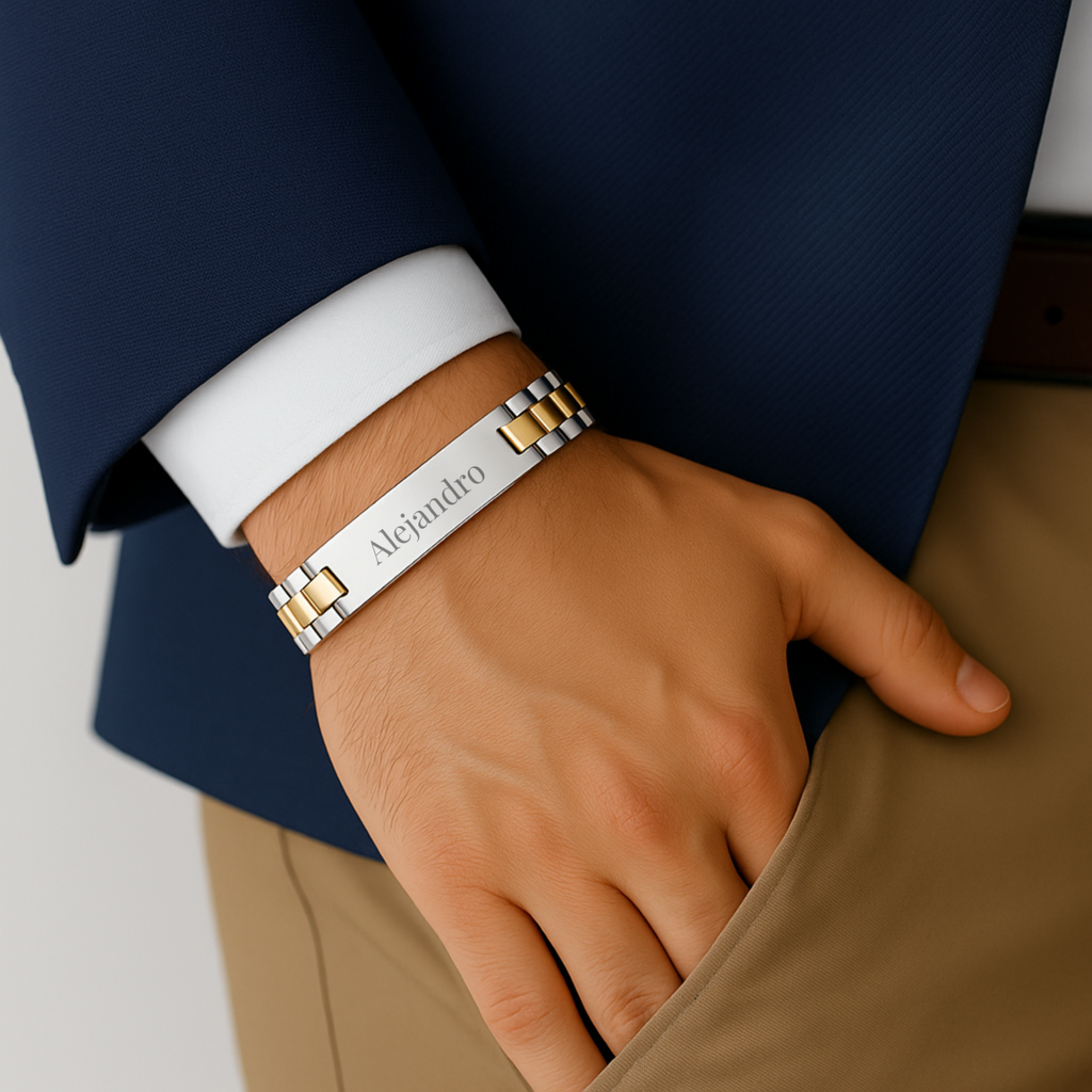 Pulsera de acero inoxidable bicolor M&R Signature