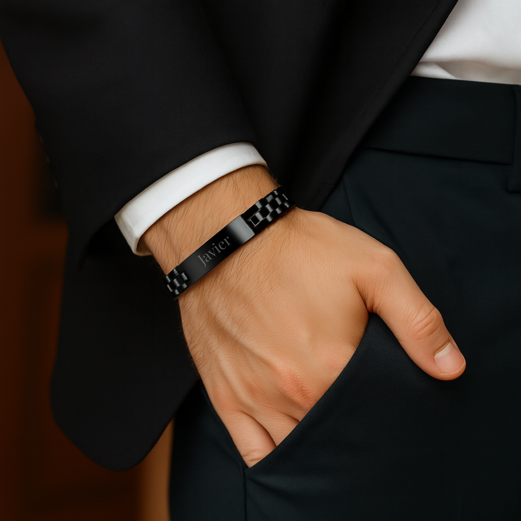 Pulsera de acero inoxidable negra M&R Signature