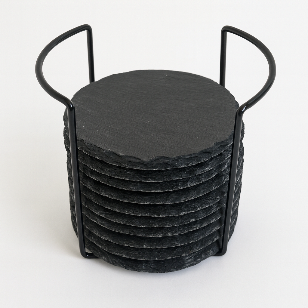 Set de 10 posavasos de pizzarra M&R Signature